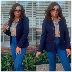 Navy Blue Women's Blazer- Bx90825